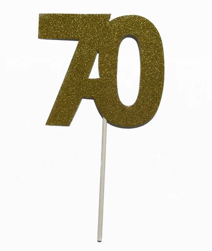 טופר נייר מספרים גדול גליטר זהב 70