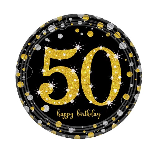 צלחות נייר ארוז 8 יח' גיל 50 בינוני