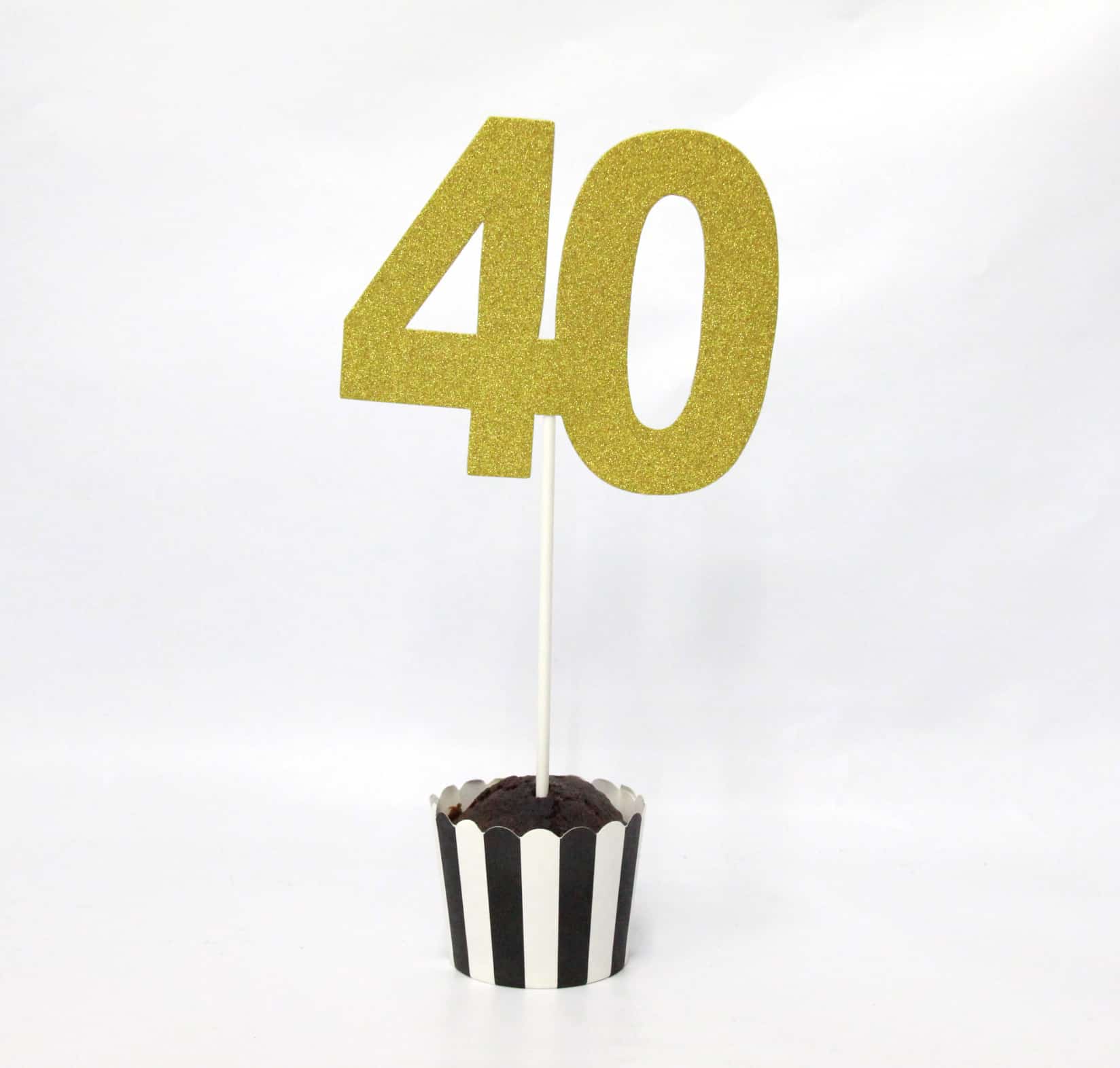 טופר נייר מספרים גדול גליטר זהב 40
