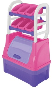 אירגונית מגירות ותא אחסון לחדר משחקים / ילדים - ורוד