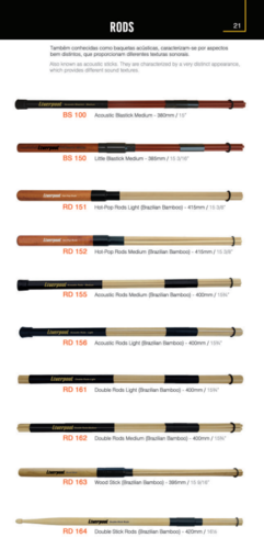 זוג מקלות זרדים לתופים RD 151 - Hot-Pop Rods - Light מבית LIVERPOOL