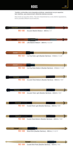 זוג מקלות דו כיווני לתופים זרדים+מקלות RD 164 - Double Stick Rods Drumstick מבית LIVERPOOL