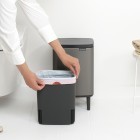 פח אשפה לשירותים BO ברבנטיה 7 ליטר, פלטינום Brabantia 
