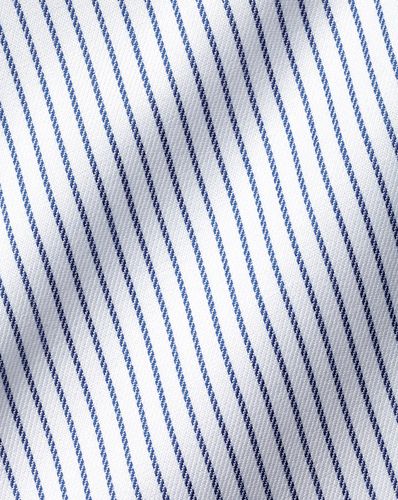 חולצה עם פסים כחולים גזרת אקסטרה סלים - Royal and white non-iron twill stripe