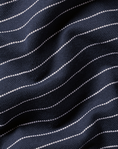 חולצת פולו  - Pique Polo - Navy and white stripe