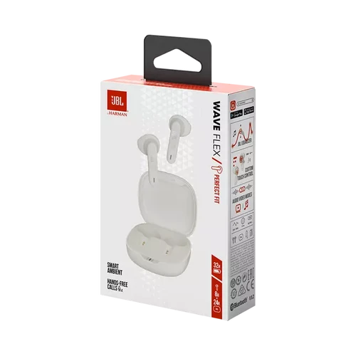 אוזניות ‏אלחוטיות JBL Wave Flex TWS לבן (יבואן רשמי)