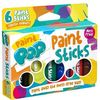 6 צבעי סטיק פופ לציור על מגוון משטחים ללא לכלוך של הילד