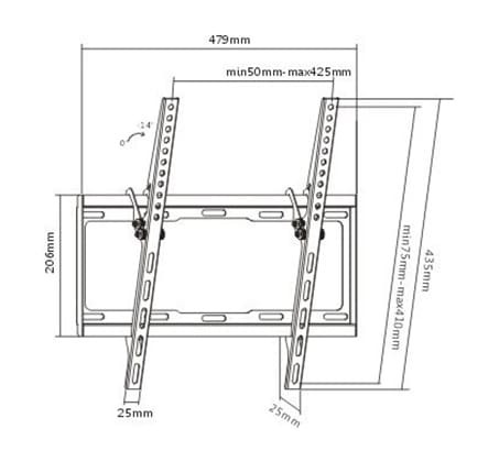 זרוע הטייה למסכי טלוויזיה עד 65″ EAZO איזו דגם PRO400T