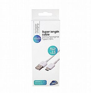 כבל USB סמסונג מקורי 1.5 מטר - טייפ-סי (לבן) - סאני