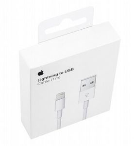 כבל USB הטענה מקורי אפל לאייפון - 1 מטר - אחריות יבואן רשמי