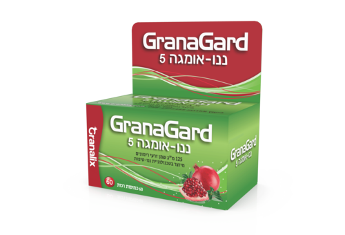 גרנה גארד granagard - קפסולות שמן זרעי רימונים בתוספת אומגה 5 גרנליקס