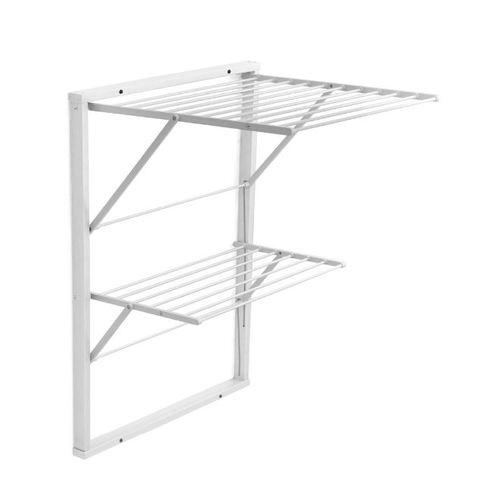 מתלה ייבוש כביסה לקיר כפול לבן KEVIN wall drying rack
