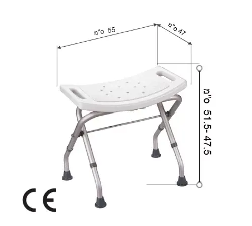 כיסא מלבני טלסקופי מתקפל לאמבט