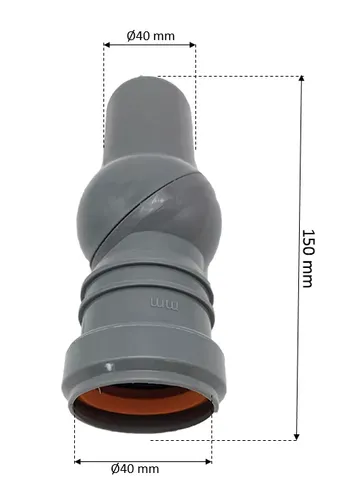 זווית פרק 360° מעלות קוטר 40 מ”מ (אפור)