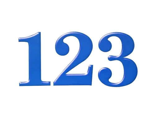 מספרים מעוצבים 16 חלקים בצבע אחיד - כחול
