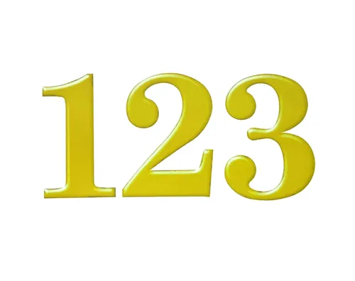 מספרים מעוצבים 16 חלקים בצבע אחיד - צהוב