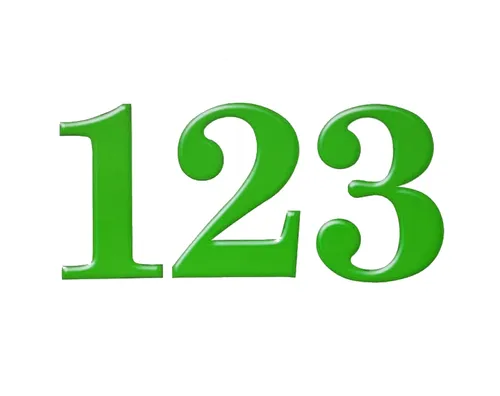 מספרים מעוצבים 16 חלקים בצבע אחיד - ירוק