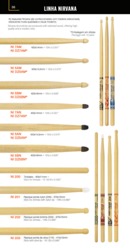 מקלות לתופים NIRVANA SERIES 5B wood tip מבית LIVERPOOL