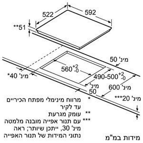 ‏כיריים אינדוקציה Bosch דגם PIE611BB5E 