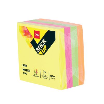 נייר ממו דביק DELI צבעוני זוהר 400 דף