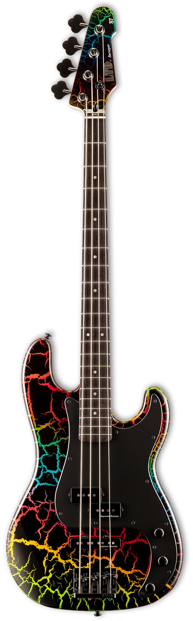 גיטרה בס ESP LTD Surveyor 87 Rainbow Crackle