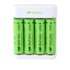 מטען USB עם 4 סוללות GP ReCyKo NiMh 2.1A AA  