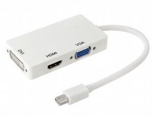 מתאם Mini DP ל-HDMI, DVI, VGA בשקית תלייה מהודרת