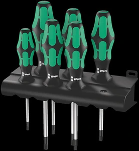 סט מברגים 6 חלקים טורקס כולל מתלה דגם 05028062001 Wera TORX® 367/6 Kraftform Plus 