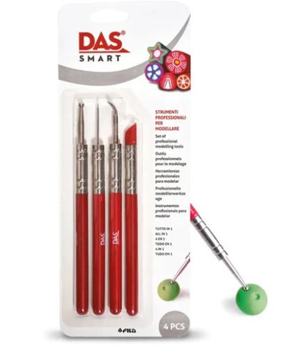 סט כלי יצירה לחימר DAS, כולל 4 כלים