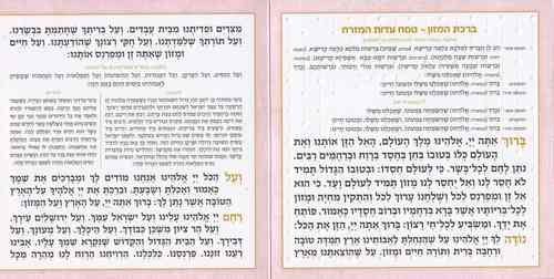 ברכת המזון דגם נקודות נוסח משולב