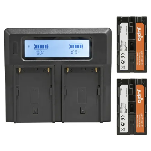 סט 2 סוללות NP-F970 6000mah ומטען כפול Jupio