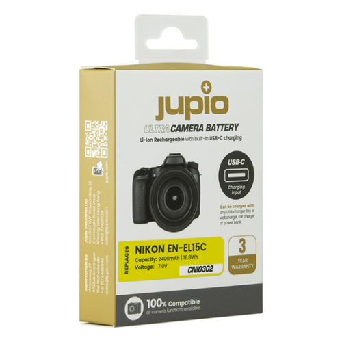 סוללת ליתיום Jupio EN-EL15C *ULTRA* (USB-C input) 2400mAh