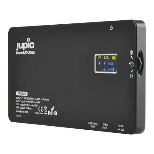 פנס 200 לדים Bi-Color סוללה פנימית Jupio PowerLED 200