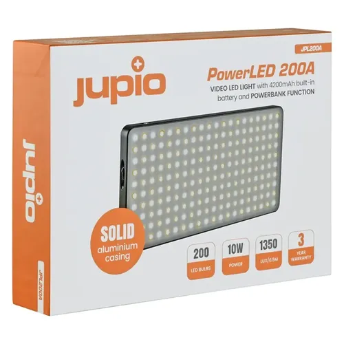 פנס 200 לדים Bi-Color סוללה פנימית Jupio PowerLED 200