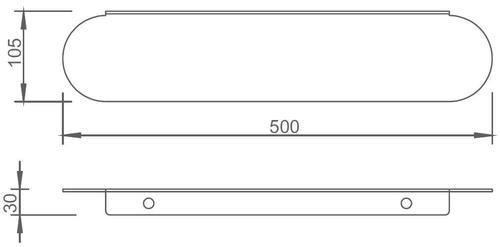 מדף מלבני 500x110 מ