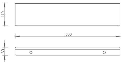 מדף מלבני 500x110 מ