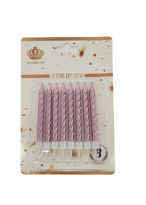 נרות ספירלה רוז גולד - 8 יחידות