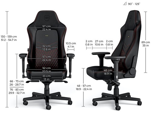 כסא גיימינג עור אמיתי Noblechairs HERO Real Leather Gaming Chair Black/Red