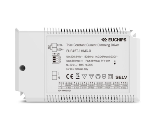 דרייבר לעמעום טריאק TRIAC 45W EUP45T-1WMC-0 45W 500mA-1050mA EUCHIPS
