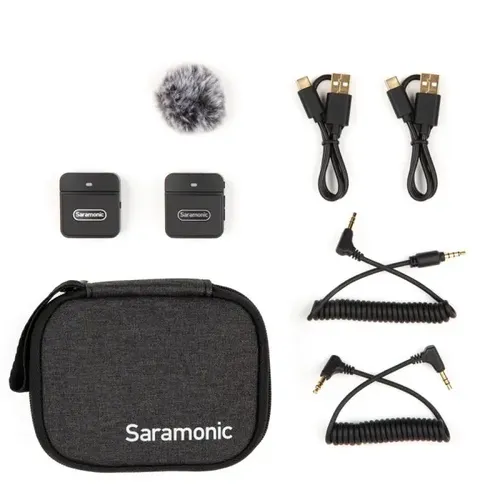 משדר ומקלט אלחוטיים עם מיקרופון דש מובנה Saramonic Blink100 B1