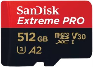 כרטיס זיכרון SanDisk Extreme Pro microSDXC 512GB 200mb/s