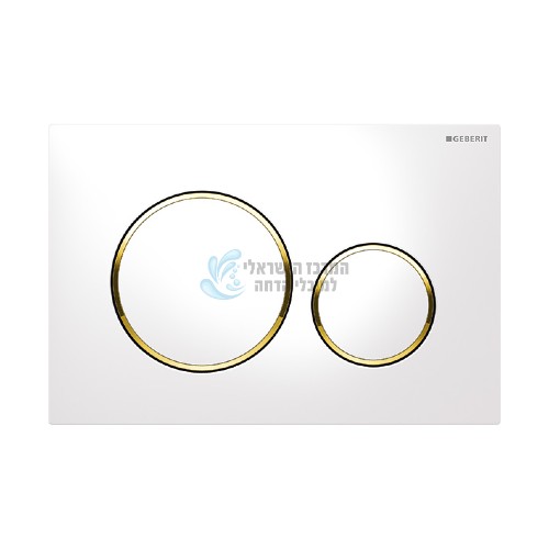 לבן | GEBERIT Sigma20 115.882.KK.1 | לחצן ניאגרה סמויה גבריט סיגמה 20 לבן וטבעות זהב