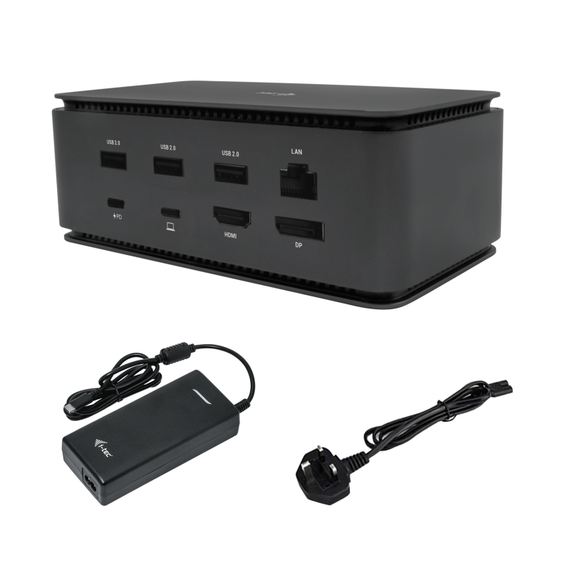 תחנת עגינה מתכתית USB4 4K עם מטען אוניברסלי 112W