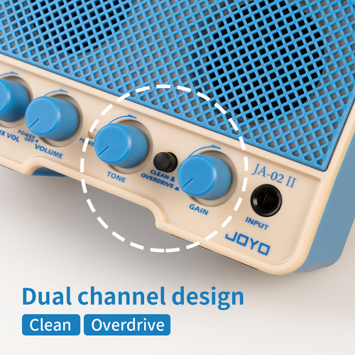 מגבר נייד נטען 5 וואט לגיטרה חשמלית JOYO JA-02 II BL Bluetooth