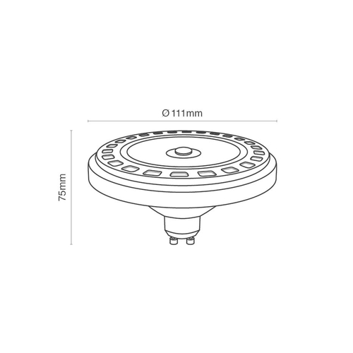 לד COB AR111 גימור שחור 15W ניתן לעמעום