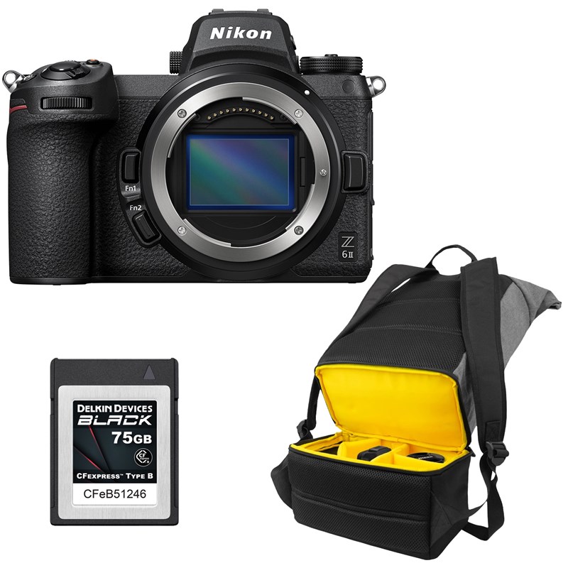 מצלמה חסרת מראה ניקון Nikon Z6II + BAG Z + DELKIN CFexpress 75GB