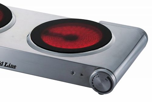 כירה חשמלית קרמית זוגית נירוסטה ALT834  גולד ליין