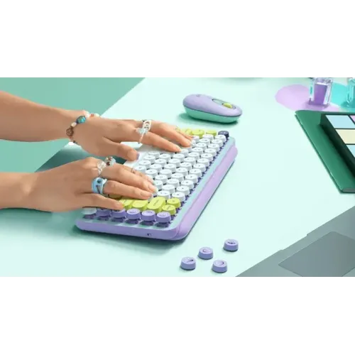 מקלדת מכאנית אלחוטית סגול, לבן, צהוב, מנטה צהוב LOGITECH POP KEYS