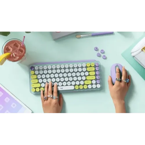 מקלדת מכאנית אלחוטית סגול, לבן, צהוב, מנטה צהוב LOGITECH POP KEYS