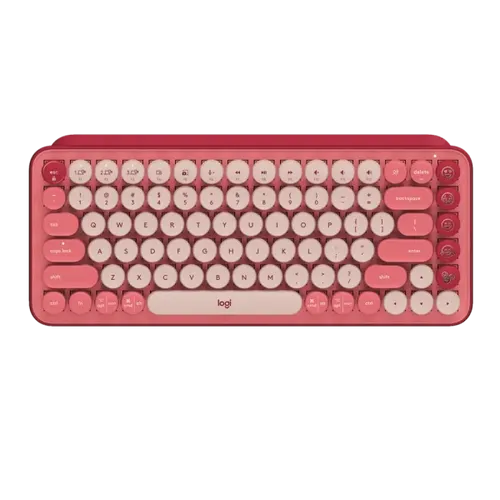 מקלדת מכאנית אלחוטית אודם, ורוד LOGITECH POP Keys